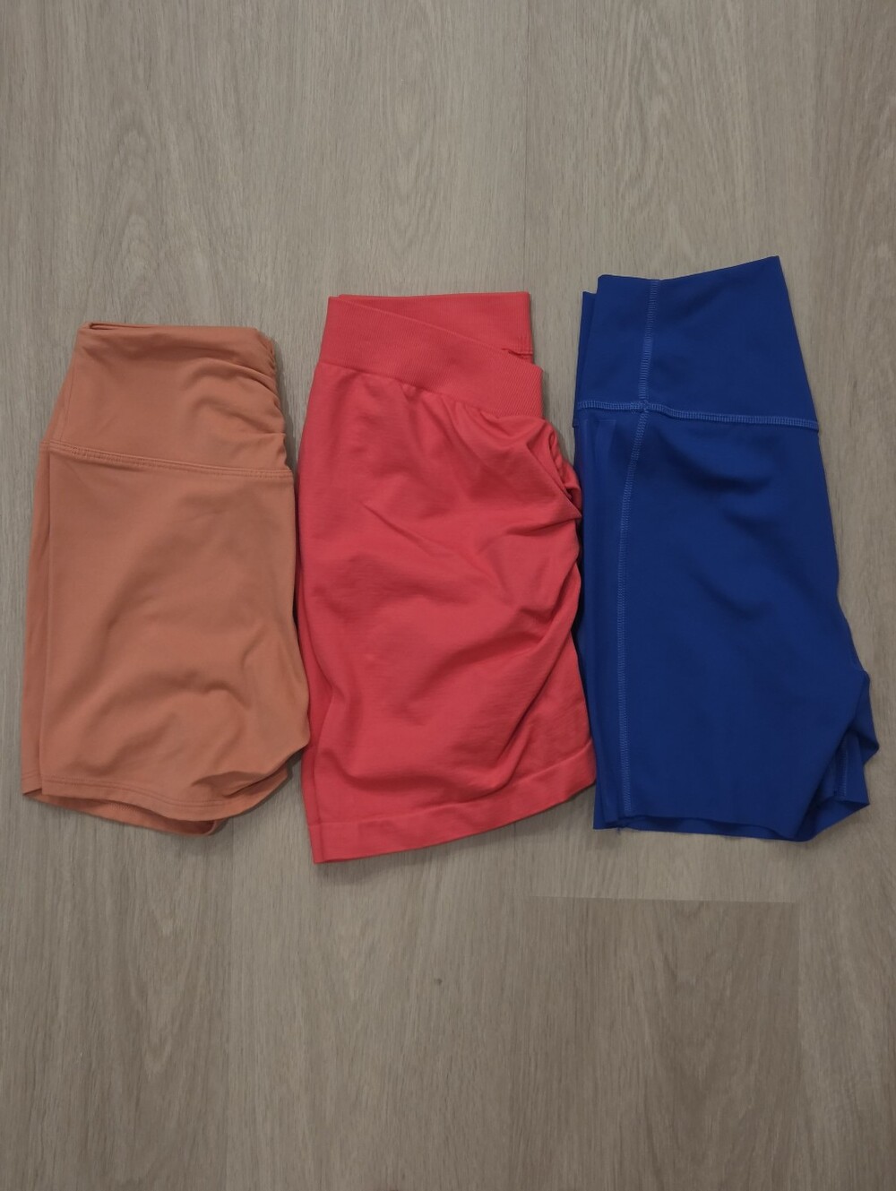 Booty Shorts Trio - Coral, Peach, Royal Blue In XS And L